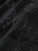 Plus Size Rose Flower Printed Crossover Bust Buckle Grommet Split Ribbed Layered Tank Top -  