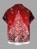 Chemise Grande Taille Imprimé Élément de Noël - Rouge 2XL