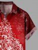 Chemise Grande Taille Imprimé Élément de Noël - Rouge 2XL