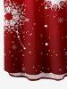 Plus Size Christmas Snowflake Tassels Print Buttons Pocket Shirt For Men -  