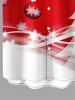 Plus Size Christmas Tree Ball Snowflake Light Beam Colorblock Print Buttons Pocket Shirt For Men -  