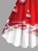 Robe Imprimé Flocon de Neige et Sapin de Noël Grande Taille - Rouge 3X