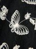Plus Size Butterfly Embroidery Lace Trim Lace-up Grommets Buckle Asymmetrical Tank Dress -  