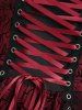 Gothic Plus Size Floral Flocking Mesh Lace-up Grommets Buckle Lace Trim Tank Dress -  