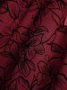 Gothic Plus Size Floral Flocking Mesh Lace-up Grommets Buckle Lace Trim Tank Dress -  
