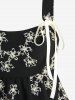 Veste en Dentelle Floral Texturée et Haut en Jacquard de Grande Taille - Blanc 