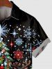 Ensemble Sapin de Noël Assortie Motif Flocons de Neige et Père Noël Grande-Taille pour Couples - Noir 