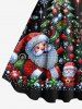 Ensemble Sapin de Noël Assortie Motif Flocons de Neige et Père Noël Grande-Taille pour Couples - Noir 