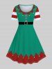 Christmas Bells Candy Elf Costume Print Plus Size Matching Outfit For Couples -  