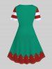 Christmas Bells Candy Elf Costume Print Plus Size Matching Outfit For Couples -  