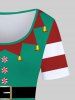 Christmas Bells Candy Elf Costume Print Plus Size Matching Outfit For Couples -  