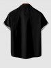 Plus Size Christmas Tree Snowflake Elk Santa Claus Print Button Pocket Shirt For Men -  