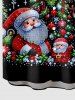 Plus Size Christmas Tree Snowflake Elk Santa Claus Print Button Pocket Shirt For Men -  