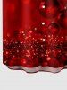Plus Size Christmas Ball Bell Bowknot Glitter Ombre Print Button Pocket Shirt For Men -  
