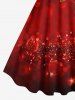 Plus Size Christmas Ball Bell Bowknot Glitter Ombre Print A Line Tank Dress -  