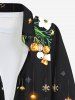 Plus Size Christmas Ball Star Snowflake Bell Print Button Long Sleeves Shirt For Men -  