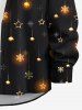 Plus Size Christmas Ball Star Snowflake Bell Print Button Long Sleeves Shirt For Men -  