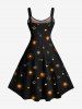 Plus Size Christmas Ball Star Snowflake Bell Print A Line Tank Dress -  