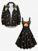 Plus Size Christmas Ball Star Snowflake Bell Print A Line Tank Dress -  