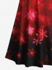 Maxi Robe Ligne A Croisée Ombrée Galaxie Imprimée Grande Taille à Paillettes - Rouge 4X