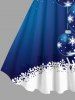 Plus Size Christmas Ball Ombre Snowflake Print A Line Tank Dress -  