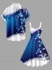 Plus Size Christmas Ball Ombre Snowflake Print A Line Tank Dress -  