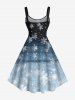 Robe Débardeur de Noël Ombré Flocon de Neige Imprimé de Grande Taille - Bleu 3X
