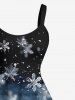 Robe Débardeur de Noël Ombré Flocon de Neige Imprimé de Grande Taille - Bleu 3X