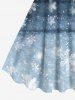 Robe Débardeur de Noël Ombré Flocon de Neige Imprimé de Grande Taille - Bleu 3X