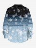 Chemise Ombré Flocon de Neige de Noël Imprimé avec Poche de Grande Taille pour Homme - Multi-A M