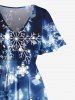 Christmas Snowflake Glitter 3D Print Plus Size Matching Outfit For Couples -  