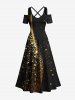 Christmas Star Sparkling Sequin Glitter 3D Print Plus Size Matching Outfit For Couples -  