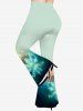Plus Size Christmas Snowflake Galaxy Star Glitter 3D Print Flare Pants -  