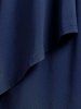 Plus Size Lace Up Buckle Grommet Layered Butterfly Sleeve Dress -  