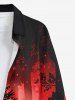 Chemise Manches Longues à Imprimé Élans Sapins de Noël et Flocons de Neige Grande-Taille pour Hommes - Rouge 5XL