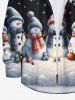 Chemise Boutonnée Imprimé Élément de Noël à Manches Longues Grande Taille - Noir 5XL
