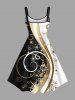 Plus Size Christmas Snowflake Curve Colorblock Print Tank Dress -  
