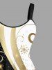 Plus Size Christmas Snowflake Curve Colorblock Print Tank Dress -  