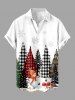 Chemise Bonhomme de Neige Boule et Flocon de Neige Imprimés de Noël avec Poche de Grande Taille pour Homme - Multi-A 4XL