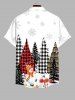 Chemise Bonhomme de Neige Boule et Flocon de Neige Imprimés de Noël avec Poche de Grande Taille pour Homme - Multi-A 4XL