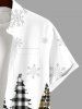 Chemise Bonhomme de Neige Boule et Flocon de Neige Imprimés de Noël avec Poche de Grande Taille pour Homme - Multi-A 4XL