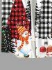 Chemise Bonhomme de Neige Boule et Flocon de Neige Imprimés de Noël avec Poche de Grande Taille pour Homme - Multi-A 4XL