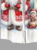 Plus Size Christmas Tree Santa Claus Elk Snowflake Print Buttons Pocket Shirt For Men -  