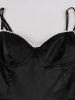 Solid Color Lace Trim Vintage Cami Dress -  