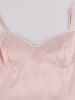 Solid Color Lace Trim Vintage Cami Dress -  