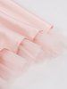 Robe Vintage à Bretelle en Couleur Unie à Ourlet en Dentelle - Rose clair XL