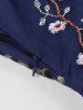 Flowers Leaf Embroidery Mesh Bowknot Tie Vintage Tank Dress -  