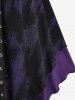Haut asymétrique 2 en 1 gothique grande taille à volants et œillets à lacets - Pourpre  3X | US 22-24