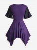 Plus Size Gothic Ruched Ruffles Grommets Lace Up Asymmetrical 2 In 1 Top -  