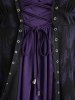 Plus Size Gothic Ruched Ruffles Grommets Lace Up Asymmetrical 2 In 1 Top -  
